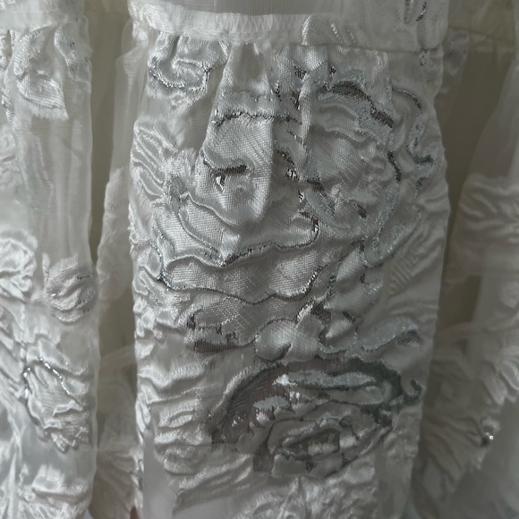 All I Ever Need White Floral Jacquard Mini Skater Dress - Picture 3 of 16